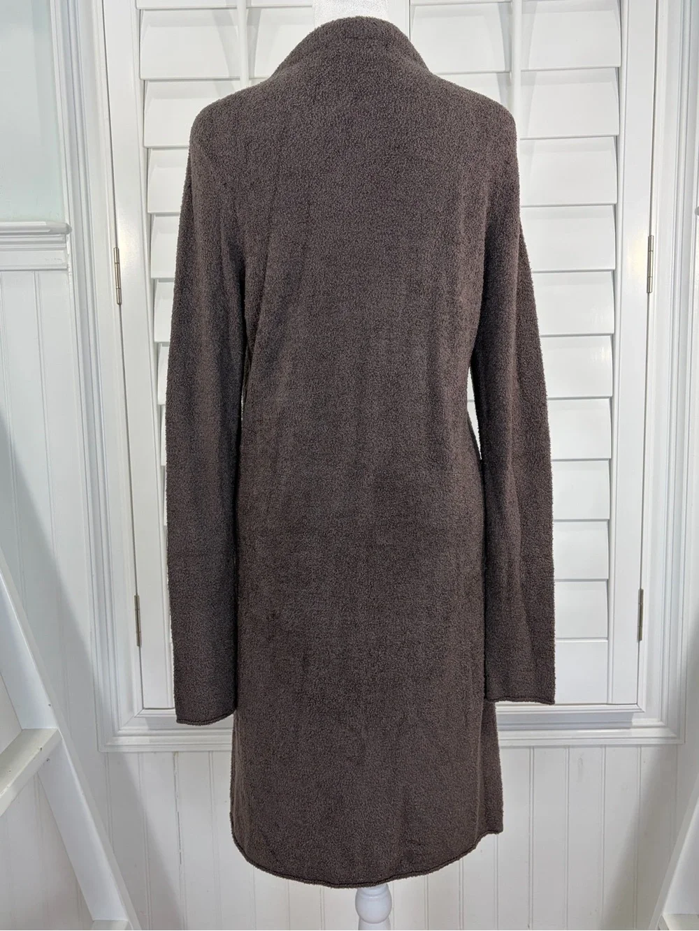 Barefoot Dreams CozyChic Lite® Open-Front Brown Cardigan Sweater (S)